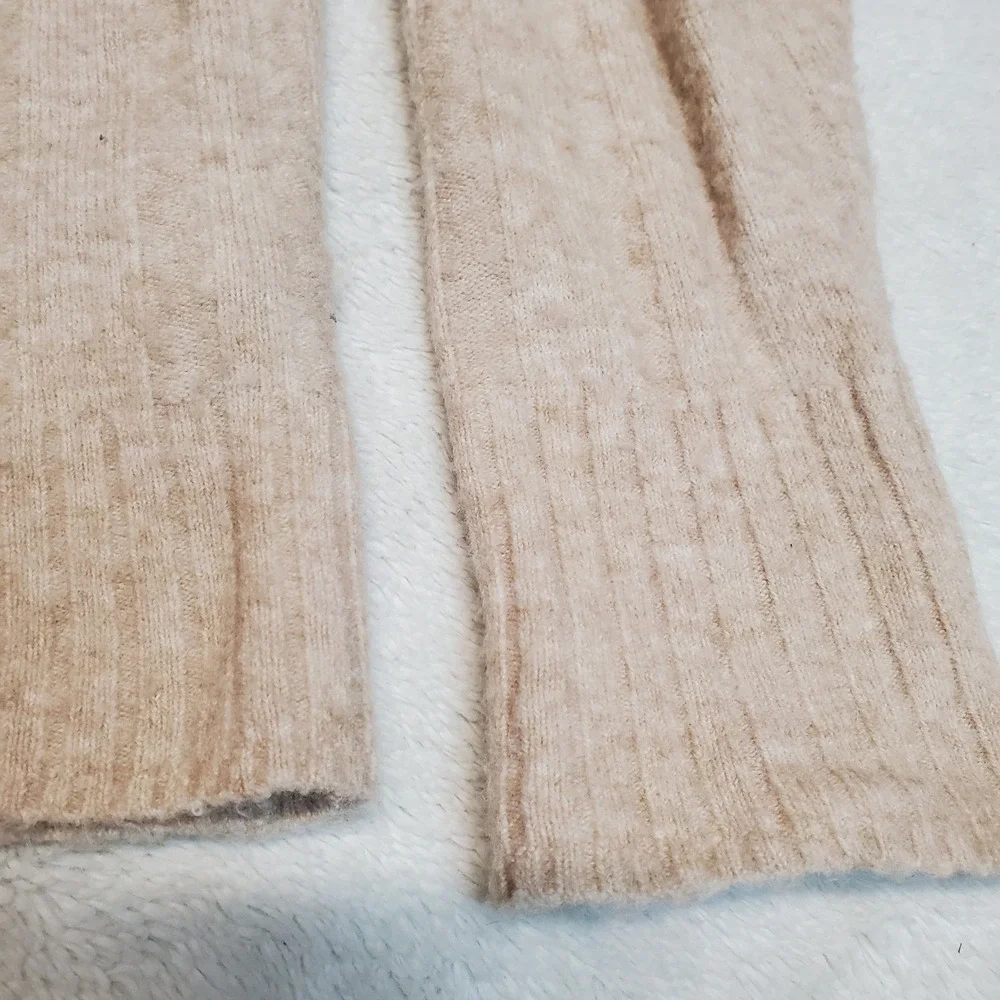 J. Crew Beige Angora Wool Blend Casual Preppy Classic Mockneck Cropped Sweater S